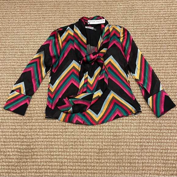 Alice + Olivia Multi Chevron Matching Two Piece Set 4/Small NWT - Picture 12 of 15